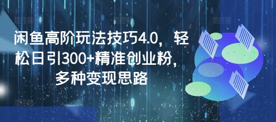 闲鱼高阶玩法技巧4.0，轻松日引300+精准创业粉，多种变现思路-随风资源网