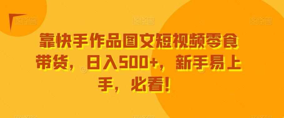 靠快手作品图文短视频零食带货，日入500+，新手易上手，必看！-随风资源网