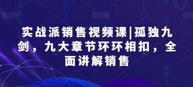 实战派销售视频课|孤独九剑，九大章节环环相扣，全面讲解销售-随风资源网