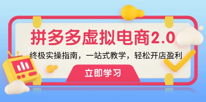 拼多多 虚拟项目-2.0：终极实操指南，一站式教学，轻松开店盈利-随风资源网