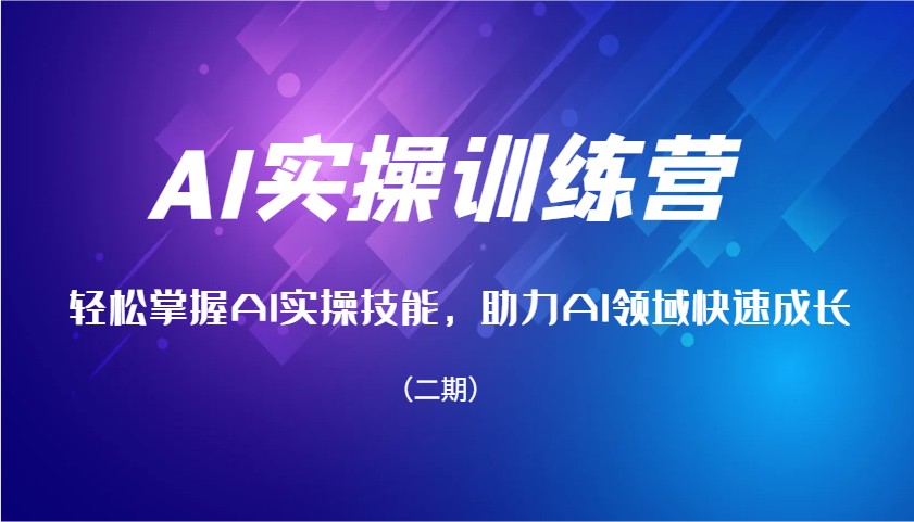 AI实操训练营，轻松掌握AI实操技能，助力AI领域快速成长(二期)-随风资源网