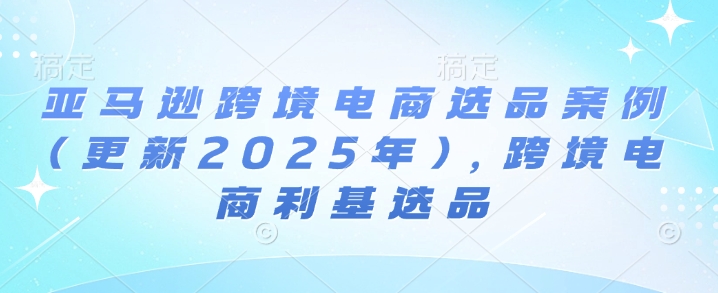 亚马逊跨境电商选品案例(更新2025年3月)，跨境电商利基选品-随风资源网