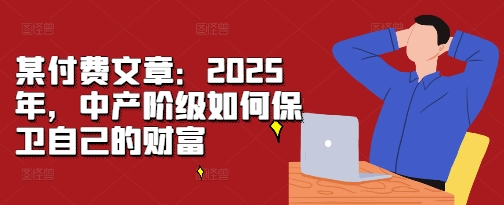 某付费文章：2025年，中产阶级如何保卫自己的财富-随风资源网