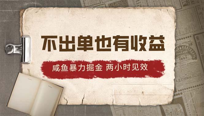 2024咸鱼暴力掘金，不出单也有收益，两小时见效，当天突破500+-随风资源网