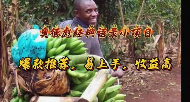奥德彪经典语录小项目，爆款推荐，易上手，收益高-随风资源网