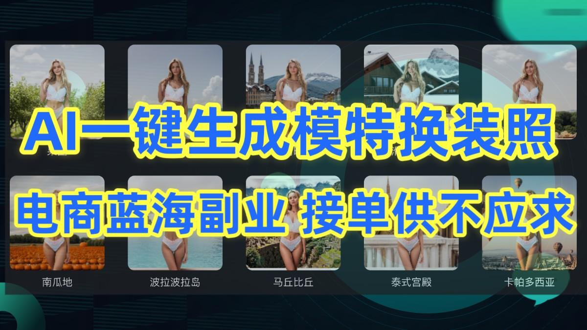 AI制作一键生成模特换装照，电商蓝海副业，接单供不应求-随风资源网