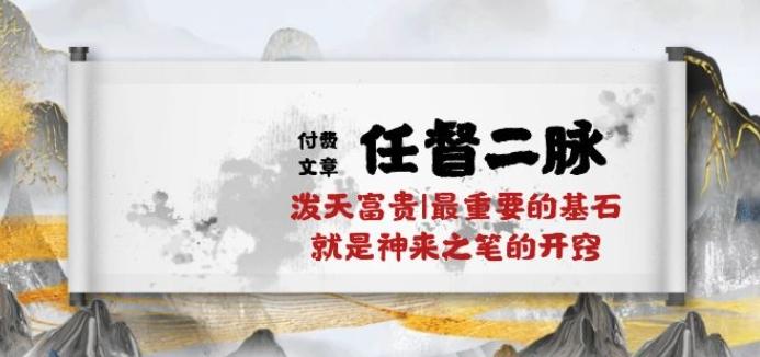某付费文章《任督 二脉 泼天富贵|最重要的基石 就是神来之笔的开窍|万字》-随风资源网