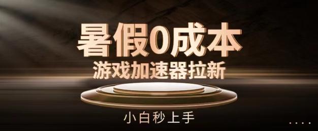 暑假0成本游戏加速器拉新，小白秒上手，无需投资【揭秘】-随风资源网