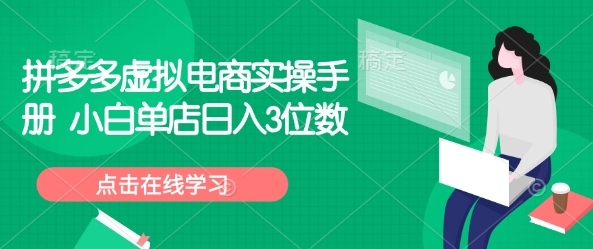 拼多多虚拟电商实操手册 小白单店日入3位数-随风资源网