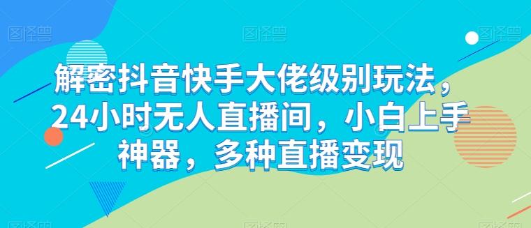 解密抖音快手大佬级别玩法，24小时无人直播间，小白上手神器，多种直播变现【揭秘】-随风资源网
