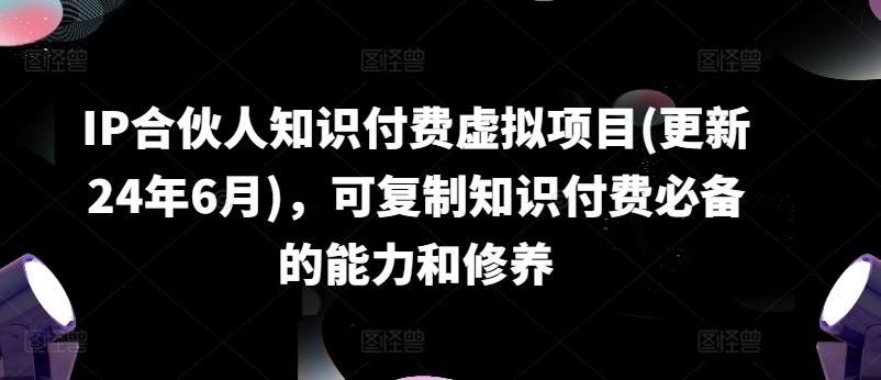 IP合伙人知识付费虚拟项目(更新24年6月)，可复制知识付费必备的能力和修养-随风资源网