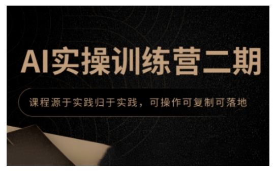 AI实操训练营二期，课程源于实践归于实践，可操作可复制可落地-随风资源网