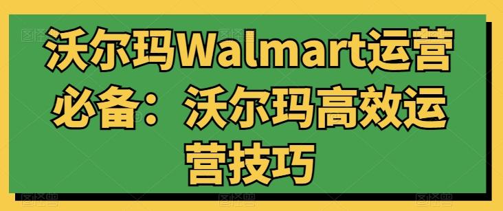 沃尔玛Walmart运营必备：沃尔玛高效运营技巧-随风资源网