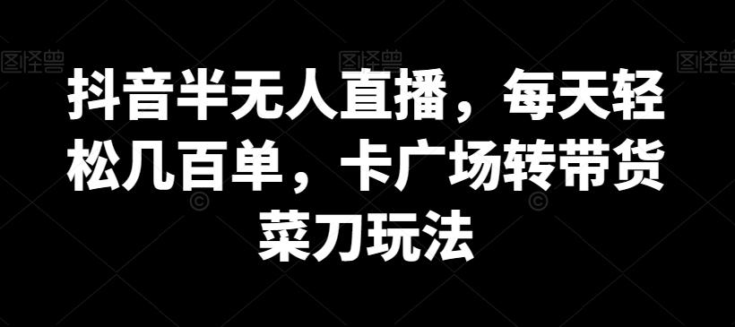 抖音半无人直播，每天轻松几百单，卡广场转带货菜刀玩法【揭秘】-随风资源网
