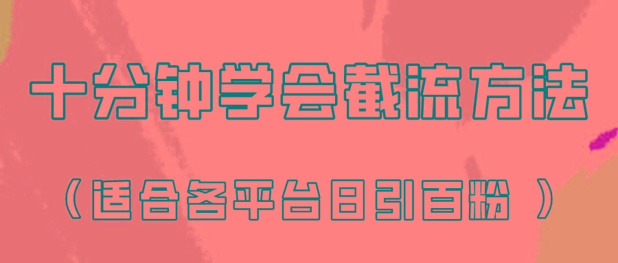 十分钟学会各大平台节流，矩阵日引几百创业粉(像素级教程)！-随风资源网