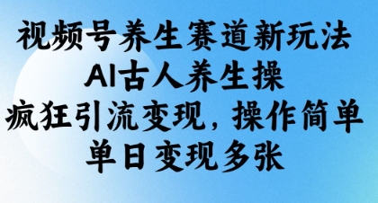 视频号养生赛道新玩法，AI古人养生操，疯狂引流变现，操作简单，单日变现多张-随风资源网