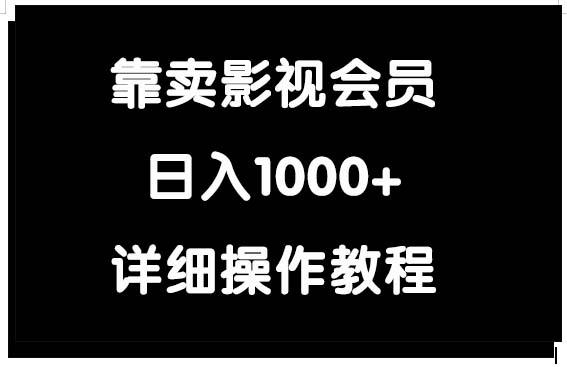 (9509期)靠卖影视会员，日入1000+-随风资源网