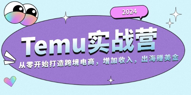 2024Temu实战营：从零开始打造跨境电商，增加收入，出海赚美金-随风资源网