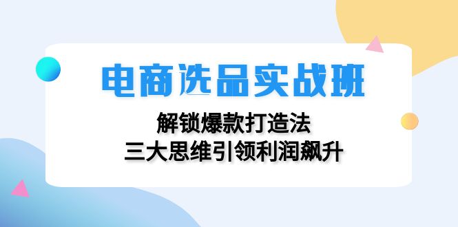 电商选品实战班：解锁爆款打造法，三大思维引领利润飙升-随风资源网