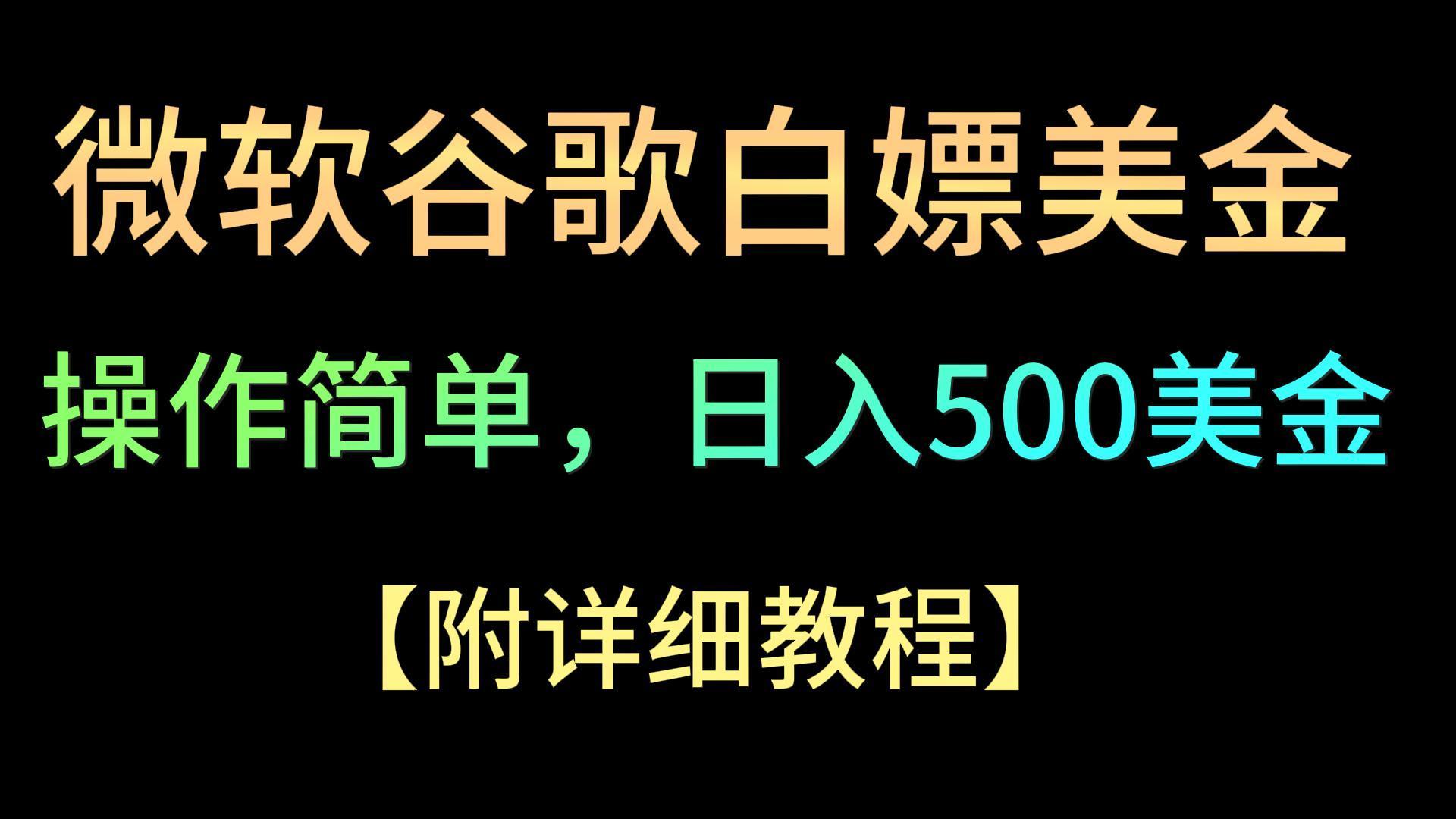 微软谷歌项目3.0，轻松日赚500+美金，操作简单，小白也可轻松入手！-随风资源网
