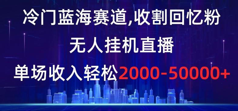 冷门蓝海赛道，收割回忆粉，无人挂机直播，单场收入轻松2000-5w+【揭秘】-随风资源网