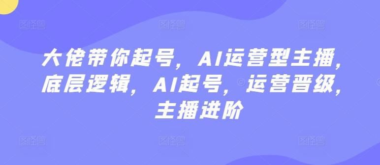 大佬带你起号，AI运营型主播，底层逻辑，AI起号，运营晋级，主播进阶-随风资源网