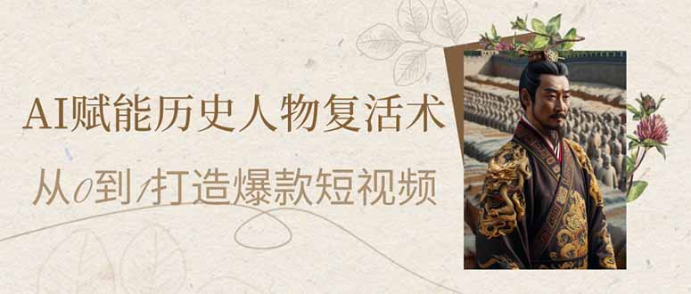 AI赋能历史人物复活术：从0到1打造爆款短视频-随风资源网