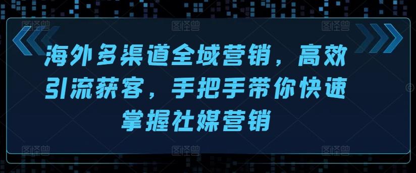 海外多渠道全域营销，高效引流获客，手把手带你快速掌握社媒营销-随风资源网