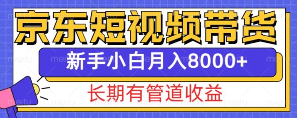 京东短视频带货新玩法，长期管道收益，新手也能月入8000+-随风资源网