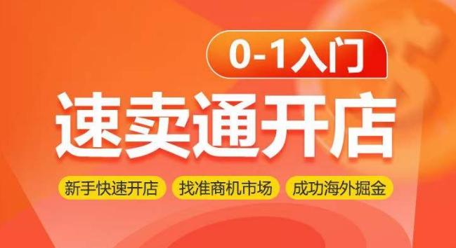 速卖通开店0-1入门，新手快速开店 找准商机市场 成功海外掘金-随风资源网