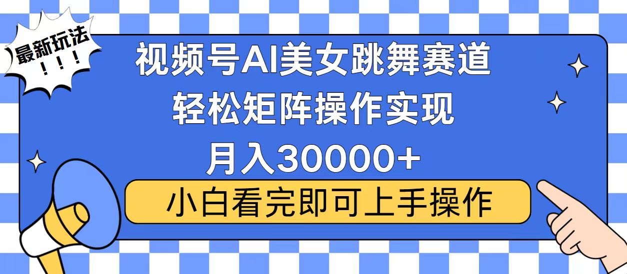 视频号蓝海赛道玩法，当天起号，拉爆流量收益，小白也能轻松月入30000+-随风资源网