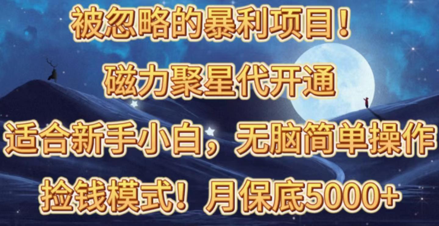 被忽略的暴利项目！磁力聚星代开通捡钱模式，轻松月入五六千-随风资源网