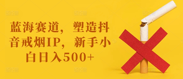 蓝海赛道，塑造抖音戒烟IP，新手小白日入500+【揭秘】-随风资源网