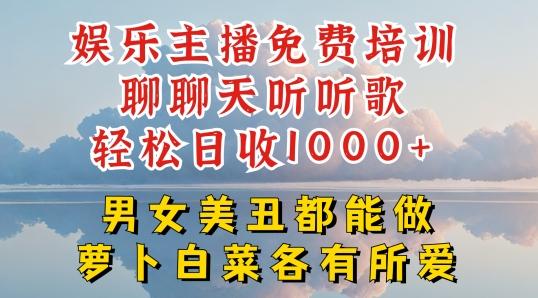 娱乐主播免费培训聊聊天听听歌轻松日收1K+，男女美丑都能做萝卜白菜各有所爱【揭秘】-随风资源网