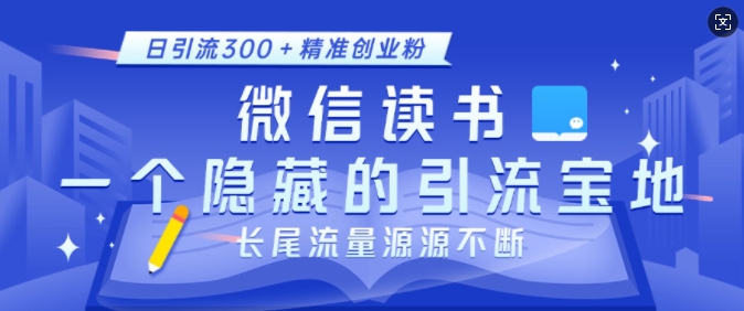 微信读书，一个隐藏的引流宝地，不为人知的小众打法，日引流300+精准创业粉，长尾流量源源不断-随风资源网
