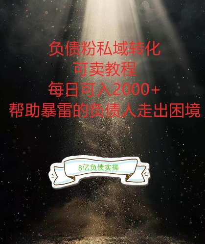负债粉掘金计划，帮助负债者解决问题，债务规划，债务重组，最好的变现方式【揭秘】-随风资源网