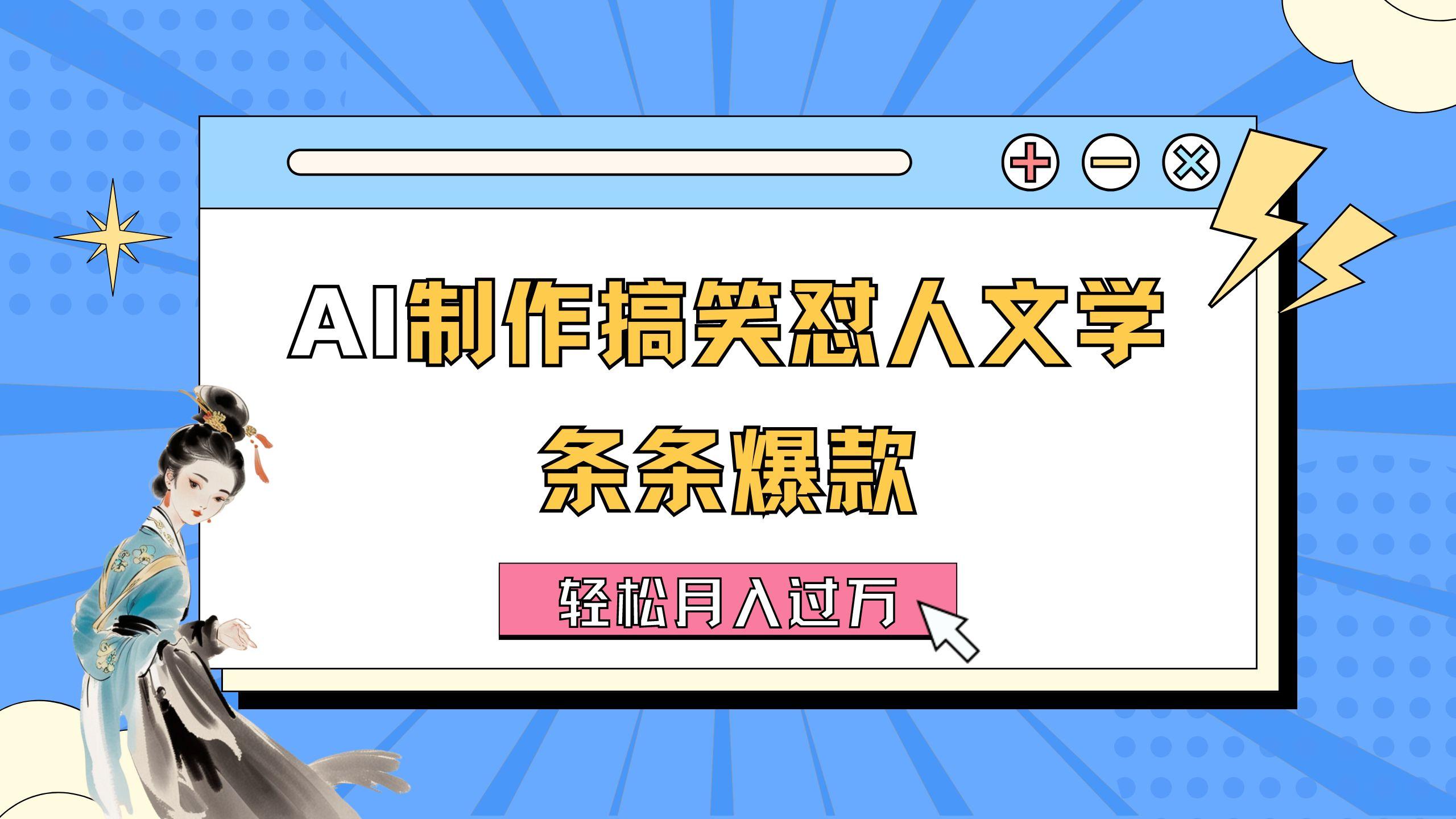 AI制作搞笑怼人文学 条条爆款 轻松月入过万-详细教程-随风资源网