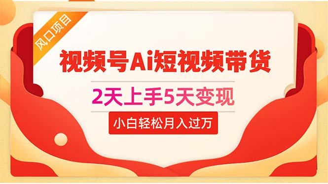 2天上手5天变现视频号Ai短视频带货0粉丝0基础小白轻松月入过万-随风资源网