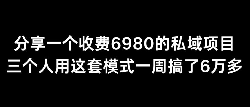 分享一个外面卖6980的私域项目三个人用这套模式一周搞了6万多【揭秘】-随风资源网