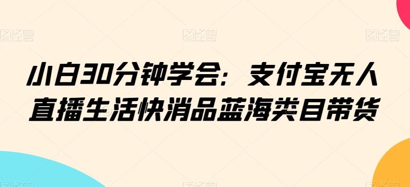 小白30分钟学会：支付宝无人直播生活快消品蓝海类目带货【揭秘】-随风资源网