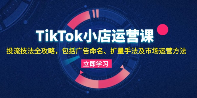 TikTok小店运营课：投流技法全攻略，包括广告命名 扩量手法及市场运营方法-随风资源网