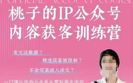 桃子IP公众号内容获客训练营(第3期)，一门让你公众号从0到商业闭环的课程-随风资源网