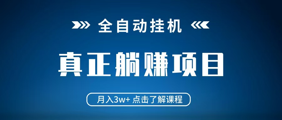 全自动挂机项目 月入3w+ 真正躺平项目 不吃电脑配置 当天见收益-随风资源网