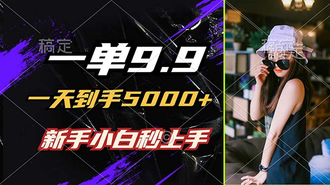 一单9.9，一天到手5000+，不挑人，小白当天上手，制作作品只需1分钟-随风资源网