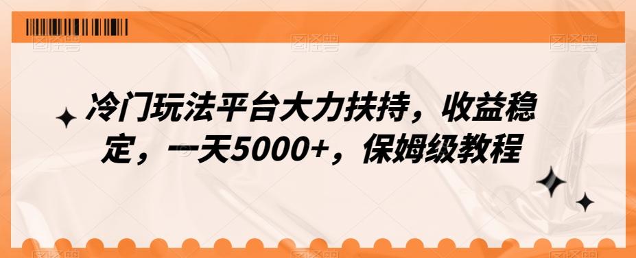 冷门玩法平台大力扶持，收益稳定，一天5000+，保姆级教程（附抖音7天起号法）-随风资源网