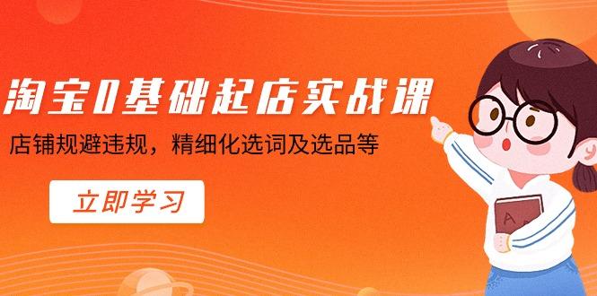 淘宝0基础起店实操课，店铺规避违规，精细化选词及选品等-随风资源网