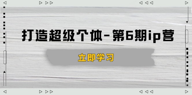 打造 超级个体-第6期ip营：商业认知,产品设计,成交演练,解决知识变现难题-随风资源网