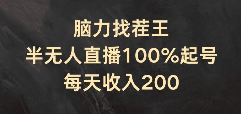 脑力找茬王，半无人直播100%起号，每天收入200+【揭秘】-随风资源网