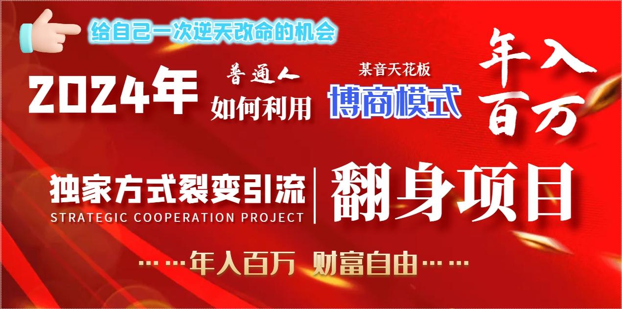 2024年普通人如何利用博商模式做翻身项目年入百万，财富自由-随风资源网