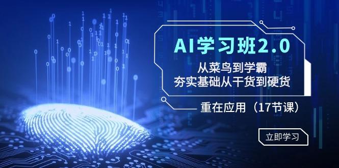 AI学习班2.0：从菜鸟到学霸，夯实基础从干货到硬货，重在应用(17节课)-随风资源网